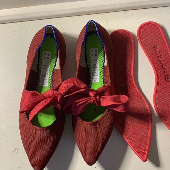 Rothy's Red Flats with Bow Detail - Picture 5 of 9